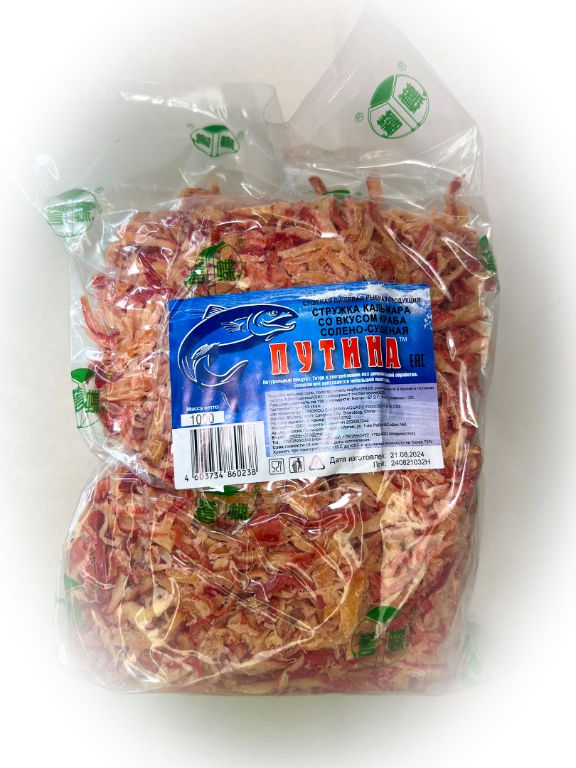 Кальмар стружка со вкусом краба "Розовая" (ПУТИНА) в Ногинске