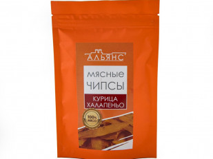 Рыба горячего копчения: Мясо (АЛЬЯНС) вяленое курица с халапеньо (50 гр)